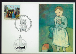 BRD 1981, MiNr 1112, Auf UNICEF Postkarte, Gestempelt, - Enveloppes - Oblitérées