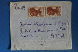 H15 AOF GUINEE BELLE LETTRE RECOM 1959  POUR PARIS RUE LINCOLN+ PAIRE VERT. T.P. + AFFRANCHISSEMENT PLAISANT - Lettres & Documents