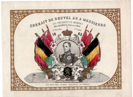 1 Carte Souhait De Nouvelle An à Messieurs & Membres Du Tir à La Cible  1863  Par Serviteur Ph.Choquet Lith.Ph Choquet - Porcelana