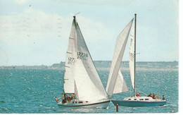 Segel-Regatta, Zwei Segelyachten, Cape Cod, 1981 - Voile