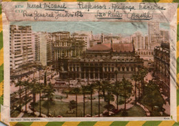 BRASIL / 1961 FOR NICE FRANCE  / VIA AEREA / AIR MAIL / PICTURE ON BACK - Storia Postale