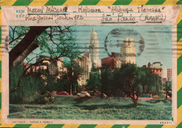 BRASIL / 1961 FOR NICE FRANCE  / VIA AEREA / AIR MAIL / PICTURE ON BACK / NICE STAMPS - Brieven En Documenten