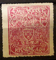 Etats Princiers De L' Inde KISHENGARH , India, British Protectorate 1899, Yvert No 14 A ,5 ROUPIES Lilas , Neuf * MH TB - Kishengarh