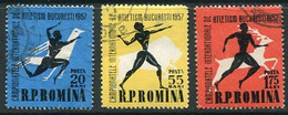 ROMANIA 1957 Athletics World Championship Used.  Michel 1666-68 - Oblitérés