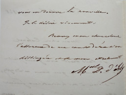 L. S. Du Maréchal Bugeaud, Duc D'Isly, 1848, 2 Documents - Autografi