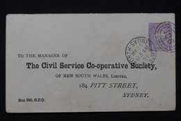 NEW SOUTH WALES - Entier Postal ( Enveloppe ) De Sydney En 1896 Avec Repiquage  - L 80120 - Lettres & Documents