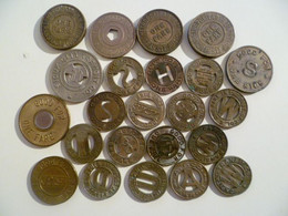 Lot De 23 Jetons GOOD FOR ONE FARE / Transports Etats Unis / USA Coins - Professionali/Di Società