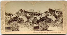 CARTE-PHOTO ? DESTRUCTION OF TRONGU - RUSSIANS TEARING DOWN MUD HOUSES WHICH MIGHT SHELTER  THE " BOXERS " - CHINA - Briefe U. Dokumente