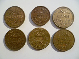 Lot De 6 Jetons NO CASH VALUE / Putt-Putt Fun & Games / Etats Unis / USA Coins - Professionnels/De Société