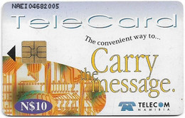 Namibia - Telecom Namibia - Carry The Message, Circuit Board, Solaic, 10$, Used - Namibia