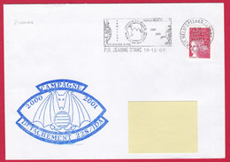 3894 Marine, PH Jeanne D’Arc, Campagne 2000-2001, Passage Du Canal De Panama, Oblit. Mécanique JDA, 18-12-2000, Marianne - Seepost