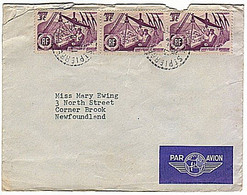 ST PIERRE ET MIQUELON - NEWFOUNDLAND AIRMAIL COVER - Lettres & Documents