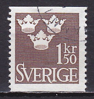 Sweden, 1962, Three Crowns, 1.50kr, USED - Used Stamps