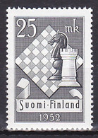 Finland, 1952, Chess Olympiad, 25mk, MNH - Gebraucht