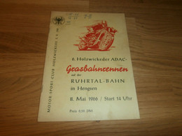 Grasbahnrennen , Holzwickede 8.05.1966 , Hengsen , Programmheft / Programm / Rennprogramm , Program !!! - Motor Bikes