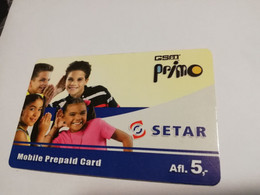 ARUBA PREPAID CARD  GSM PRIMO  SETAR   AFL 5,--    Fine Used Card  **4026** - Aruba