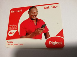 CURACAO NAF 10,- DIGICEL FLEX CARD  MAN AT CELL PHONE   30/06/2013   ** 4047** - Antille (Olandesi)