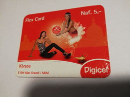 CURACAO NAF 5,- DIGICEL FLEX CARD  GINI IN A BOTTLE    26/05/2013   ** 4048** - Antillen (Niederländische)