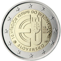 2 Euro ESLOVAQUIA 2014 ANIVERSARIO ENTRADA - SLOVAKIA - UNC - SIN CIRCULAR - NEUF 2€  FROM ROLL - Slowakei