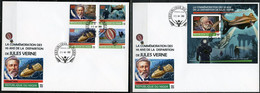 Niger 2020, J. Verne, Diving, Submarine, Baloon, 4val +BF In 2FDC - Plongée