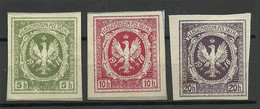 POLEN Poland 1916 Legionistam Polskim Für Polnische Legionäre Legion, 3 Stamps (*) - Ongebruikt