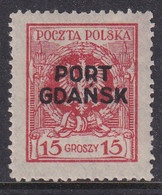 POLAND 1925 Port Gdansk Fi 6 Mint Hinged - Besatzungszeit