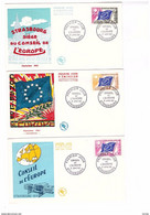 France FDC Lot 3 Enveloppes N° 27 28 32 3 Janvier 1963 Cote 10€ Enveloppe Premier Jour Conseil Europe Stras - 1960-1969