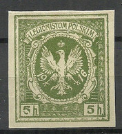 POLEN Poland 1916 Legionistam Polskim Für Polnische Legionäre Legion, 5 H. (*) - Unused Stamps