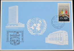 UNO GENF 1987 Mi-Nr. 169 Blaue Karte - Blue Card - Brieven En Documenten