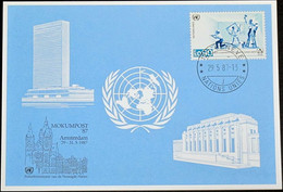 UNO GENF 1987 Mi-Nr. 171 Blaue Karte - Blue Card - Cartas & Documentos