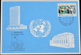 UNO GENF 1987 Mi-Nr. 174 Blaue Karte - Blue Card - Cartas & Documentos