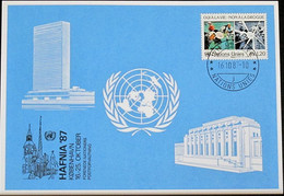 UNO GENF 1987 Mi-Nr. 176 Blaue Karte - Blue Card - Cartas & Documentos
