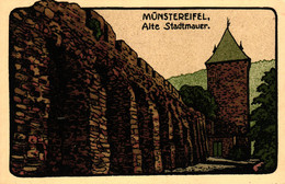 Münstereifel, Alte Stadtmauer, Steindruck AK, Um 1920 - Bad Münstereifel