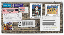 Czech Republic  Registered Letter With 2020 Paintings Stamps Sent To Peru - Storia Postale