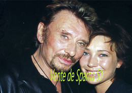 Johnny Hallyday & Laura (trame D'imprimerie)  -  Affiche A3 Plastifiée - Affiches & Posters