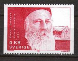 PRIX NOBEL PRIZE NOBELPREIS  PEACE 1901 HENRI DUNANT RED CROSS CROIX ROUGE ROTES KREUZ SWEDEN 1991 MNH MI 1696 - Henry Dunant