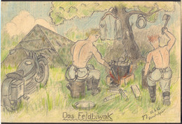 RUSSIA - GERMANY - Künstler-Feldpost-AK KARACHEW  Bryansk Oblast To Wien - Artistic Signet Fritz Dirnberger - 12.4.1942. - 1941-43 Occupazione Tedesca