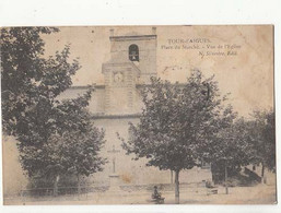 Carte France 84 - La Tour D'Aigues - Place Du Marché - Vue De L'Eglise  -  Achat Immédiat - La Tour D'Aigues