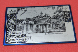 Schaffhouse Schaffhausen Rheinfall Gruss 1900 Schiffslande Mit Munoth N. 8477 Verlag Anstalt Gebruder Metz - Schaffhouse