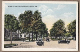 CPA USA - GEORGIA - ALBANY - Broad St. , Showing Residences - TB PLAN Quartier Résidentiel ANIMATION AUTOMOBILES - Albany