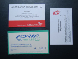 VISIT CARD ADVERTISEMENT AIRWAYS AIRLINE TICKET BOOKLET LABEL TAG LUGGAGE BUGGAGE PLANE AIRCRAFT AIRPORT - Papiere
