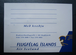 ICELAND AIR CARD AIRWAYS AIRLINE TICKET BOOKLET LABEL TAG LUGGAGE BUGGAGE PLANE AIRCRAFT AIRPORT - Etichette Da Viaggio E Targhette