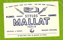 BUVARD : Plumes Pour Ecritures Stylos MALLAT - Papeterie