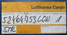 LUFTHANSA GERMANY CARGO CARD TICKET AIRWAYS AIRLINE STICKER LABEL TAG LUGGAGE BUGGAGE PLANE AIRCRAFT AIRPORT - Europa