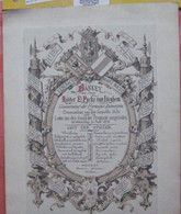 1 Carte Menu Banket  Offert à  Ridder Ed. Pycke  D'Ideghem Gouverneur Van De Provincie Antwerpen  1875  34x26cm - Porcelaine