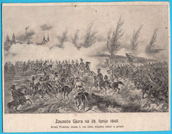 BATTLE OF GYOR - FRANZ JOSEPH I ENTERS THE CITY AT THE HEAD OF THE ARMY - Croatia Old Graphics * K.u.K. Austria-Hungary - Estampes & Gravures