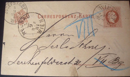 Austria Autriche Österreich 1881: PK 2 Kr Mit Stempel WIEN 2/9/81 über JOSEFSTADT 3/9/81 WIEN Nach NEUBAU 3/9/81 WIEN - Postkarten