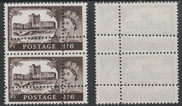 Great Britain 1963 Castles (Multiple Crown Wmk) 2s6d Vertical Pair With Perforations Doubled (stamps Are Quartered) See - Cinderella