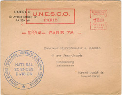 EMA 6F ENVELOPPE UNESCO TARIF PARTICULIER LETTRE POUR LE LUXEMBOURG 10/02/48 - EMA (Printer Machine)