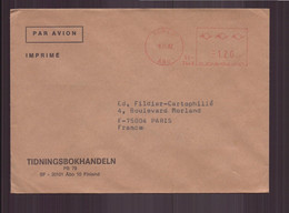 Finlande, Enveloppe à En-tête " Tidningsbokhandeln " Du 8 Novembre 1982 De Turku Pour Paris - Storia Postale